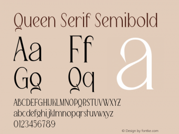 Queen Serif Semibold Version 1.001;Fontself Maker 3.5.7图片样张