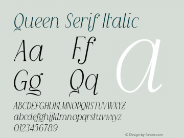 Queen Serif Italic Version 1.001;Fontself Maker 3.5.7图片样张