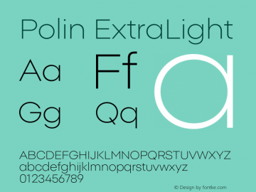 Polin ExtraLight Version 1.000;Glyphs 3.2 (3238)图片样张