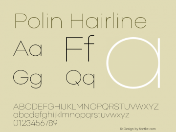 Polin Hairline Version 1.000;Glyphs 3.2 (3238)图片样张