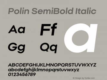 Polin SemiBold Italic Version 1.000;Glyphs 3.2 (3238)图片样张