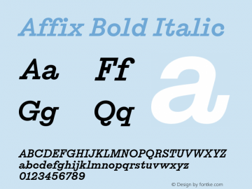 Affix Bold Italic Version 1.001图片样张