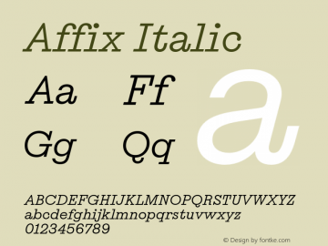 Affix Italic Version 1.001图片样张