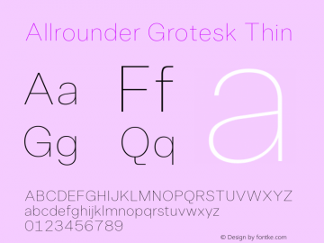 Allrounder Grotesk Thin Version 2.000图片样张