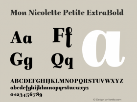 Mon Nicolette Petite ExtraBold Version 1.000 | FøM Fix图片样张