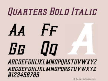 Quarters-BoldItalic Version 1.000图片样张