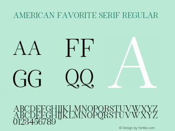 American Favorite Serif Regular Version 1.000图片样张