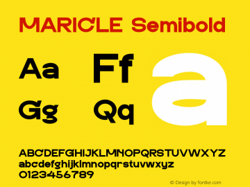 MARICLE Semibold Version 1.001;Fontself Maker 3.5.7图片样张