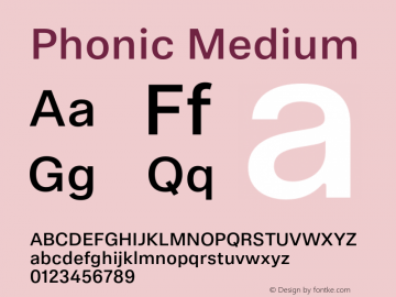 Phonic Medium Version 1.002;Glyphs 3.2 (3236)图片样张