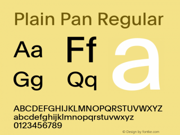 Plain Pan Regular Version 1.005; build 0005图片样张