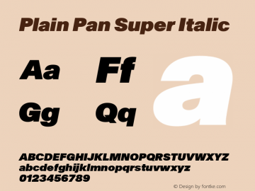 Plain Pan Super Italic Version 1.005; build 0005图片样张