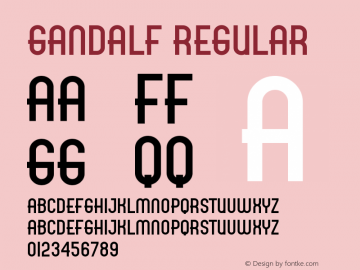 Gandalf Version 1.001;Fontself Maker 3.5.8图片样张