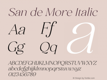 SandeMore-Italic Version 2.000图片样张