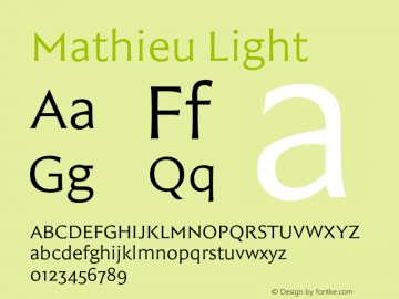 Mathieu Light Version 1.000;Glyphs 3.2 (3238)图片样张