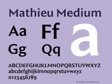 Mathieu Medium Version 1.000;Glyphs 3.2 (3238)图片样张