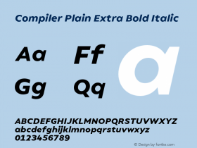 Compiler Plain Extra Bold Italic Version 1.000;hotconv 1.0.109;makeotfexe 2.5.65596图片样张