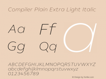 Compiler Plain Extra Light Italic Version 1.000;hotconv 1.0.109;makeotfexe 2.5.65596图片样张