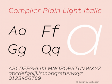 Compiler Plain Light Italic Version 1.000;hotconv 1.0.109;makeotfexe 2.5.65596图片样张