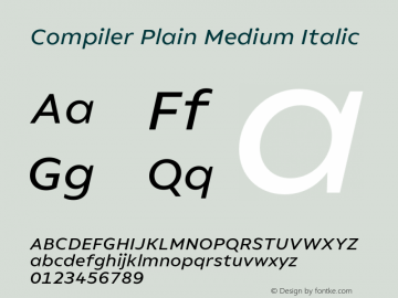 Compiler Plain Medium Italic Version 1.000;hotconv 1.0.109;makeotfexe 2.5.65596图片样张