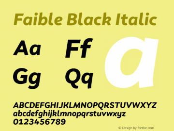 Faible Black Italic Version 1.100;hotconv 1.0.109;makeotfexe 2.5.65596图片样张
