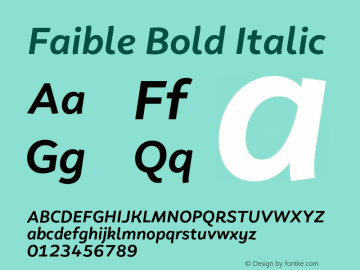 Faible Bold Italic Version 1.100;hotconv 1.0.109;makeotfexe 2.5.65596图片样张