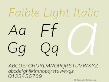 Faible Light Italic Version 1.100;hotconv 1.0.109;makeotfexe 2.5.65596图片样张