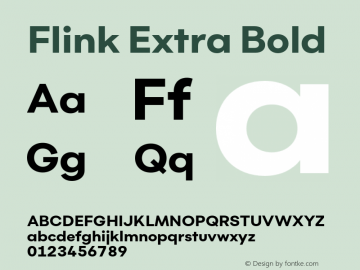 Flink Extra Bold Version 1.000;PS 001.000;hotconv 1.0.88;makeotf.lib2.5.64775图片样张
