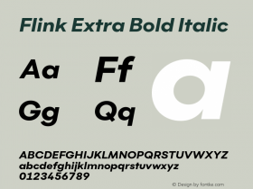 Flink Extra Bold Italic Version 1.000;PS 001.000;hotconv 1.0.88;makeotf.lib2.5.64775图片样张