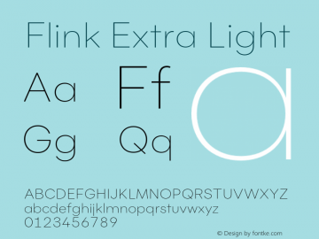 Flink Extra Light Version 1.000;PS 001.000;hotconv 1.0.88;makeotf.lib2.5.64775图片样张