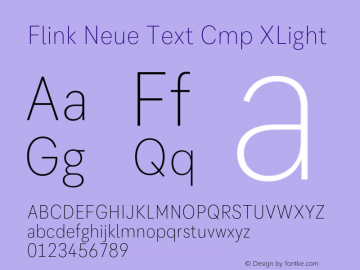 Flink Neue Text Cmp XLight Version 2.100;Glyphs 3.1.2 (3150)图片样张