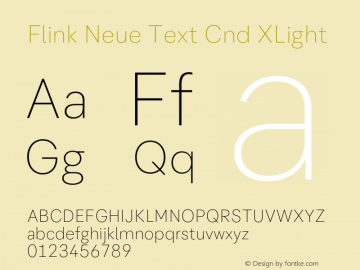 Flink Neue Text Cnd XLight Version 2.100;Glyphs 3.1.2 (3150)图片样张
