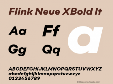Flink Neue XBold It Version 2.100;Glyphs 3.1.2 (3150)图片样张