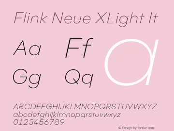 Flink Neue XLight It Version 2.100;Glyphs 3.1.2 (3150)图片样张