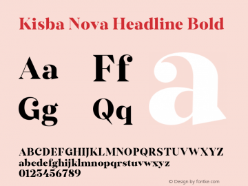 Kisba Nova Headline Bold Version 1.000;hotconv 1.0.109;makeotfexe 2.5.65596图片样张