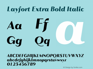 Layfort Extra Bold Italic Version 1.100;Glyphs 3.2 (3222)图片样张