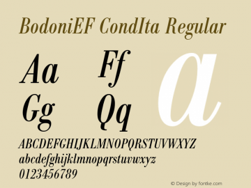 BodoniEF CondIta Regular 001.000 Font Sample