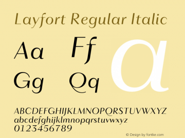 Layfort Regular Italic Version 1.100;Glyphs 3.2 (3222)图片样张