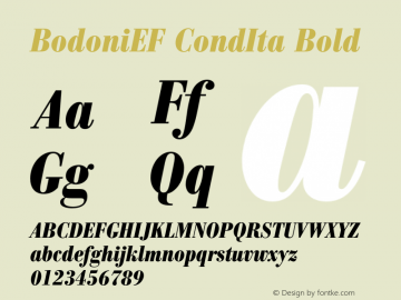 BodoniEF CondIta Bold 001.000 Font Sample