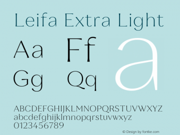 Leifa Extra Light Version 2.000;hotconv 1.0.109;makeotfexe 2.5.65596图片样张