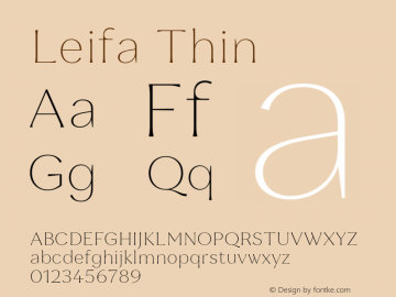 Leifa Thin Version 2.000;hotconv 1.0.109;makeotfexe 2.5.65596图片样张