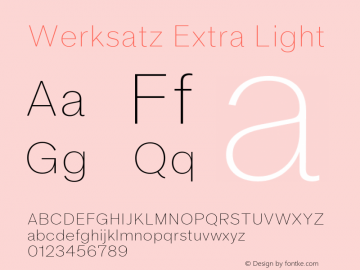 Werksatz Extra Light Version 1.000;hotconv 1.0.109;makeotfexe 2.5.65596图片样张