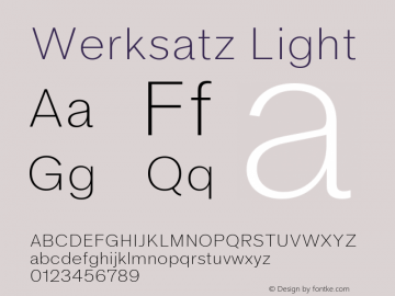 Werksatz Light Version 1.000;hotconv 1.0.109;makeotfexe 2.5.65596图片样张