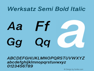 Werksatz Semi Bold Italic Version 1.000;hotconv 1.0.109;makeotfexe 2.5.65596图片样张