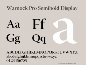 WarnockPro-SemiboldDisp Version 2.095;PS 2.000;hotconv 1.0.67;makeotf.lib2.5.33168图片样张