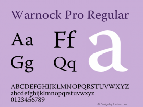 WarnockPro-Regular Version 2.140;PS 2.000;hotconv 1.0.70;makeotf.lib2.5.5900图片样张