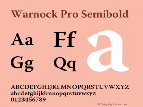 WarnockPro-Semibold Version 2.140;PS 2.000;hotconv 1.0.70;makeotf.lib2.5.5900图片样张