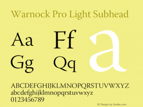WarnockPro-LightSubh Version 2.095;PS 2.000;hotconv 1.0.67;makeotf.lib2.5.33168图片样张