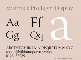 WarnockPro-LightDisp Version 2.095;PS 2.000;hotconv 1.0.67;makeotf.lib2.5.33168图片样张