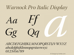 WarnockPro-ItDisp Version 2.095;PS 2.000;hotconv 1.0.67;makeotf.lib2.5.33168图片样张