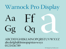 WarnockPro-Disp Version 2.095;PS 2.000;hotconv 1.0.67;makeotf.lib2.5.33168图片样张